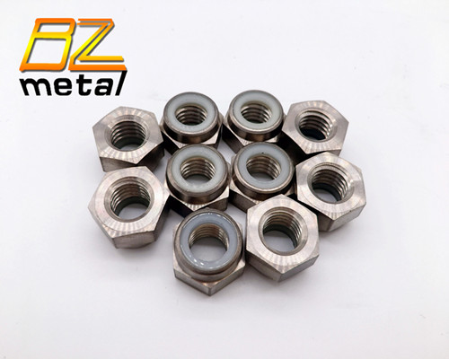 Titanium Alloy Self Lock Nuts  with Nylon Insert According to Standard DIN 985